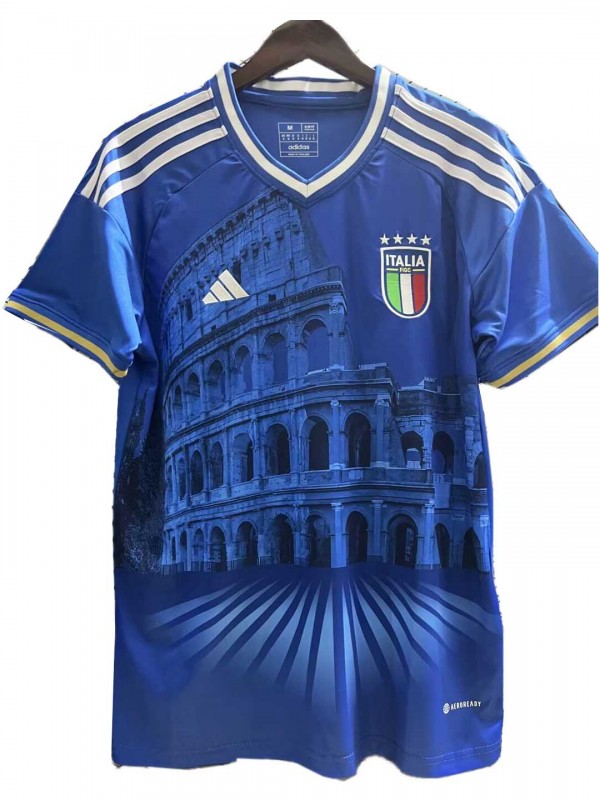 Italy édition spéciale maillot de ville uniforme de football kit de football bleu pour hommes hauts chemise de sport 2024
